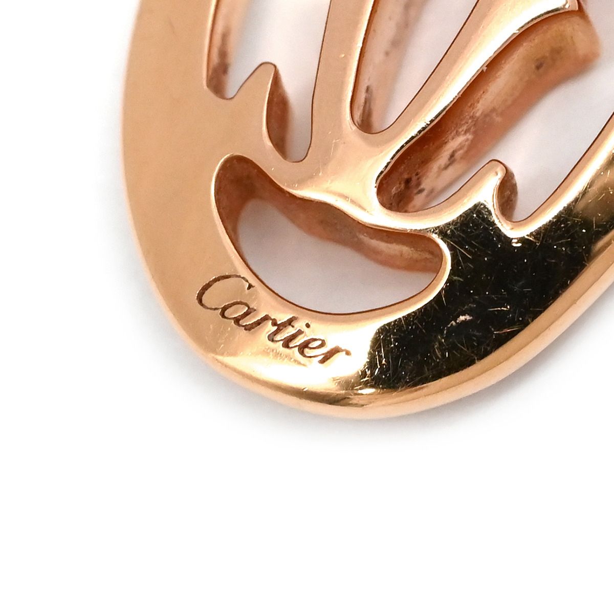 カルティエ Cartier ネックレス ロゴ ドゥーブルC K18RG ダイヤモンド 