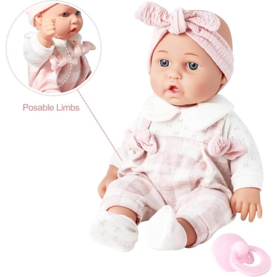 Enjoyin ベビードール 赤ちゃん 人形 12cm ごっこ遊び おしゃぶり 哺乳瓶 ギフト プレゼント