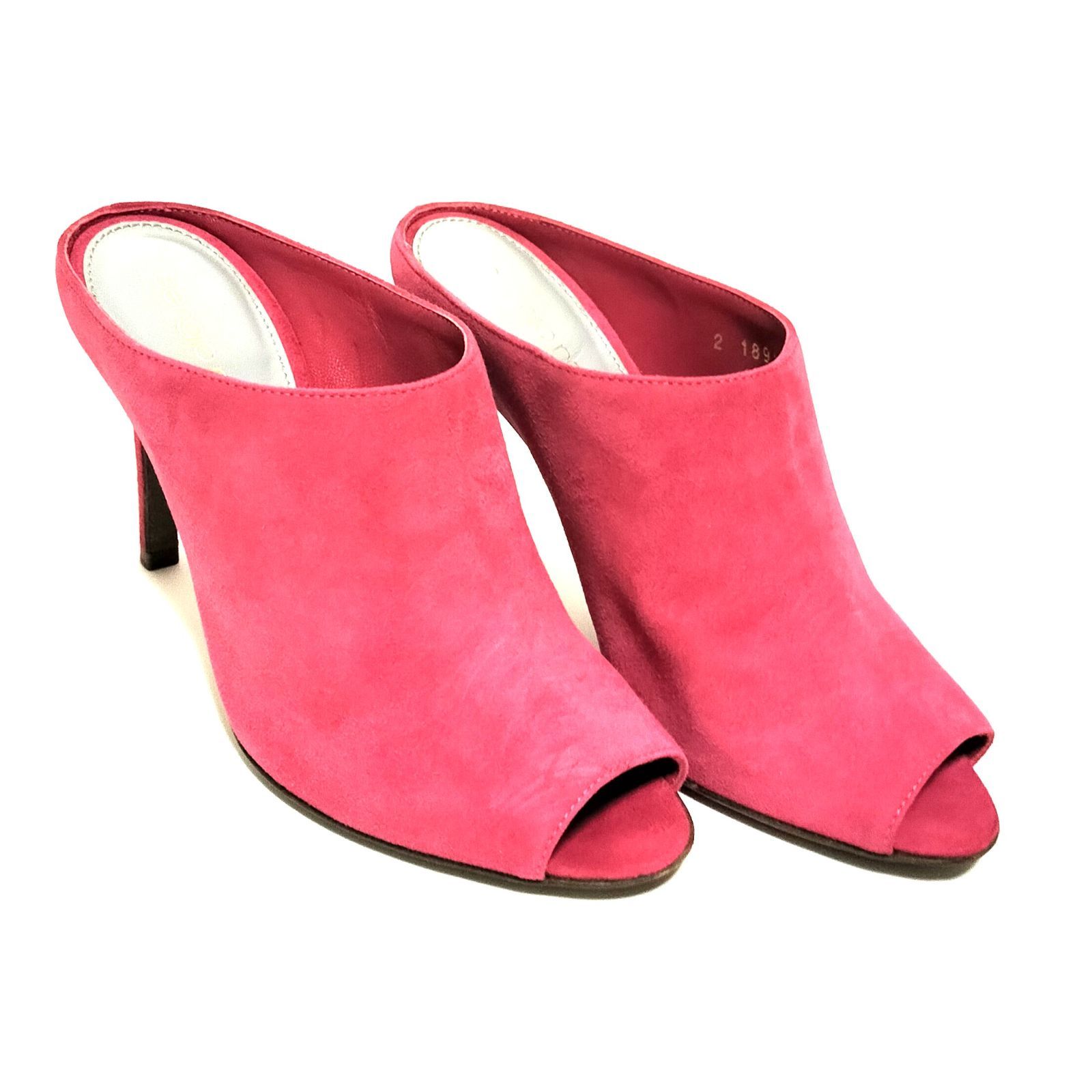 SERGIO ROSSI セルジオロッシ オープントゥミュール 1891 スエード 34 レディース ピンク