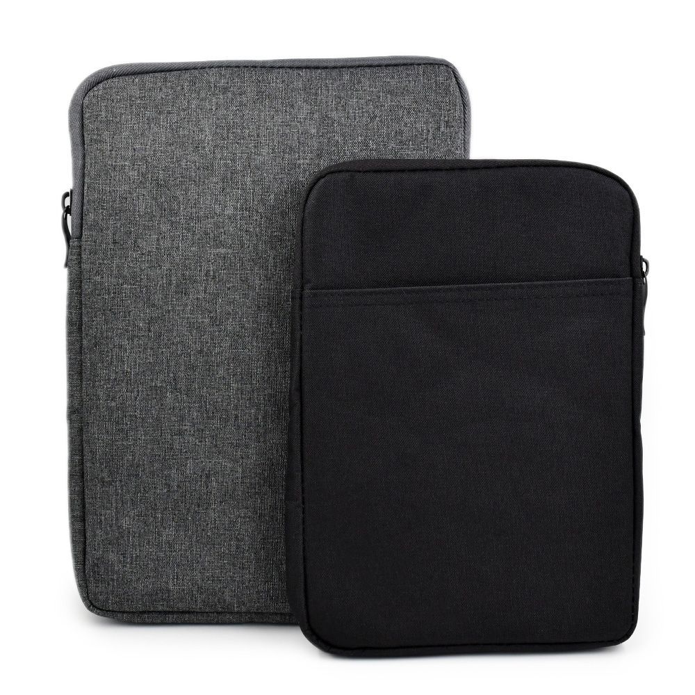 iPad 黒 ケース付き ポケット付き キャンバス iPadケース スリーブ グレー ブラック