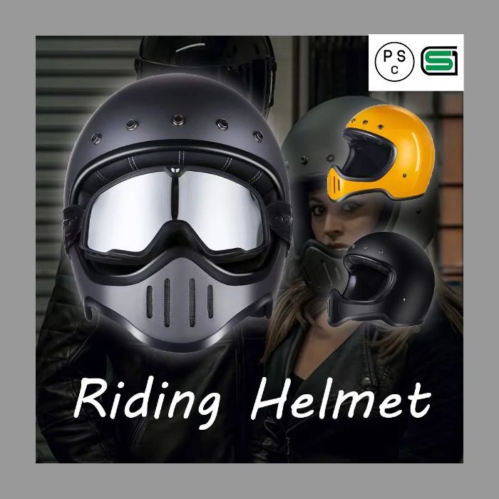 HORIZONヘルメット ビンテージオフロードフルフェイスMX-H4 GRAY グレー