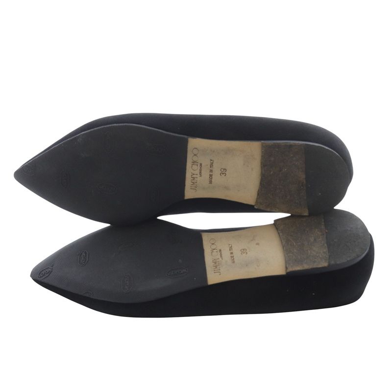 ジミーチュウ JIMMY CHOO スエード ポインテッドトゥ フラット