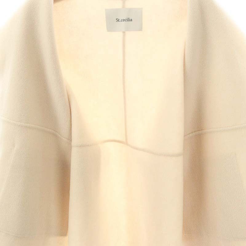 セントセシリア St.cecilia リバーウールコート ノーカラー ピンク  