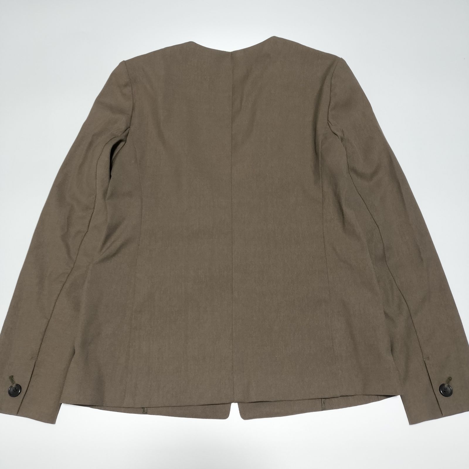 【極美品】PLST　セットアップ　パンツスーツ　ノーカラージャケット　上M下S PLST パンツスーツ セットアップ M ネイビー ノーカラー