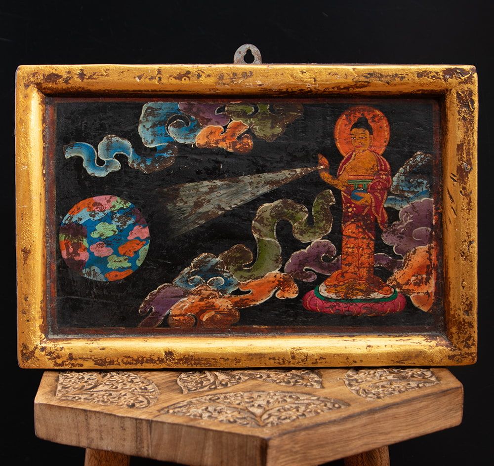 持鉢 じはつ の仏板 20cm 420g チベット チベット仏像 チベット密教 密教 仏像 ネパール仏像 仏教美術