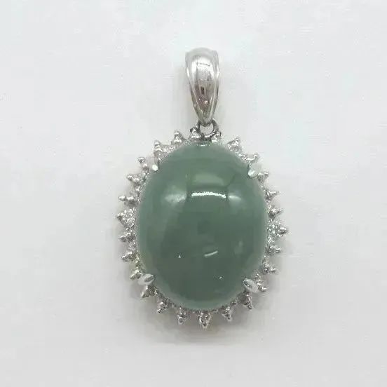 ソーティング付き Pt900 カボションカット 天然ジェイダイト8.33ct