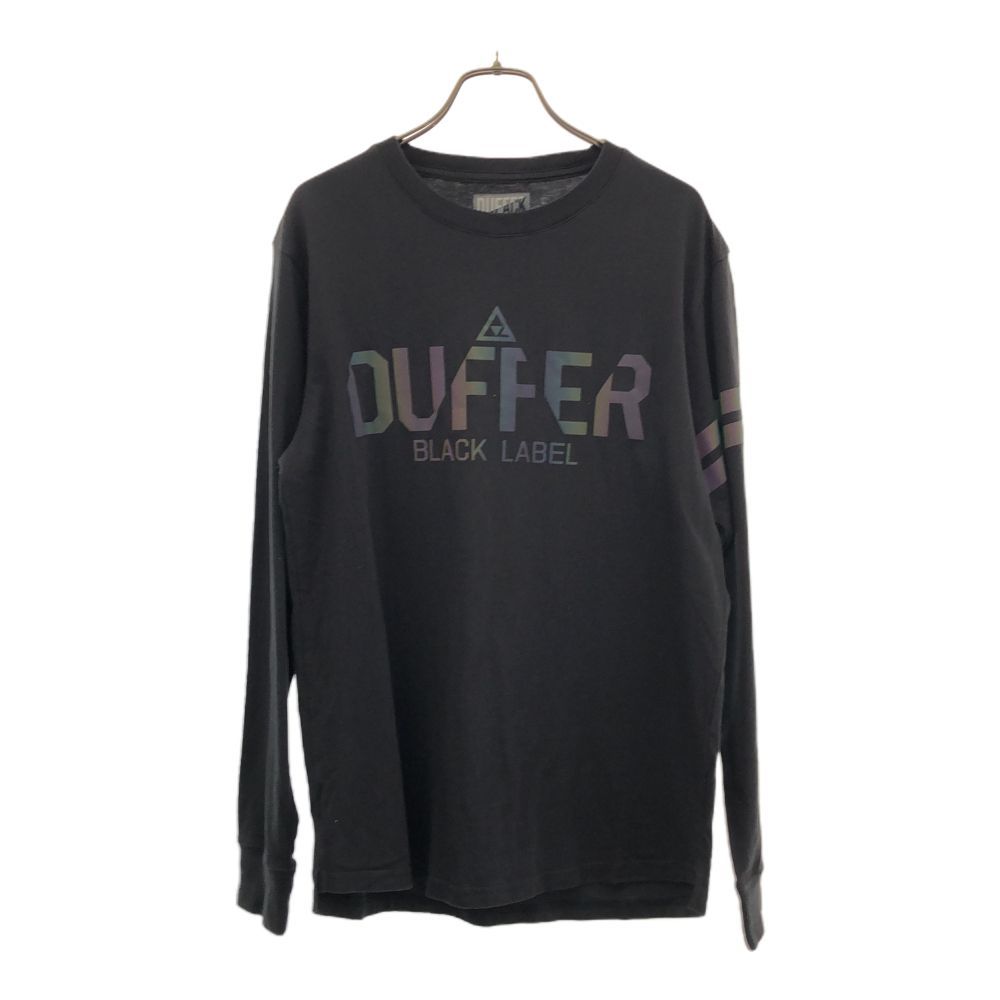 ザダファーオブセントジョージ ブラックレーベル BLACK LABEL ロゴプリント 長袖 Tシャツ M ブラック The DUFFER of ST.GEORGE ロンT ブラックレーベル BLACK LABEL メンズ 古着 【240406】 メール便可