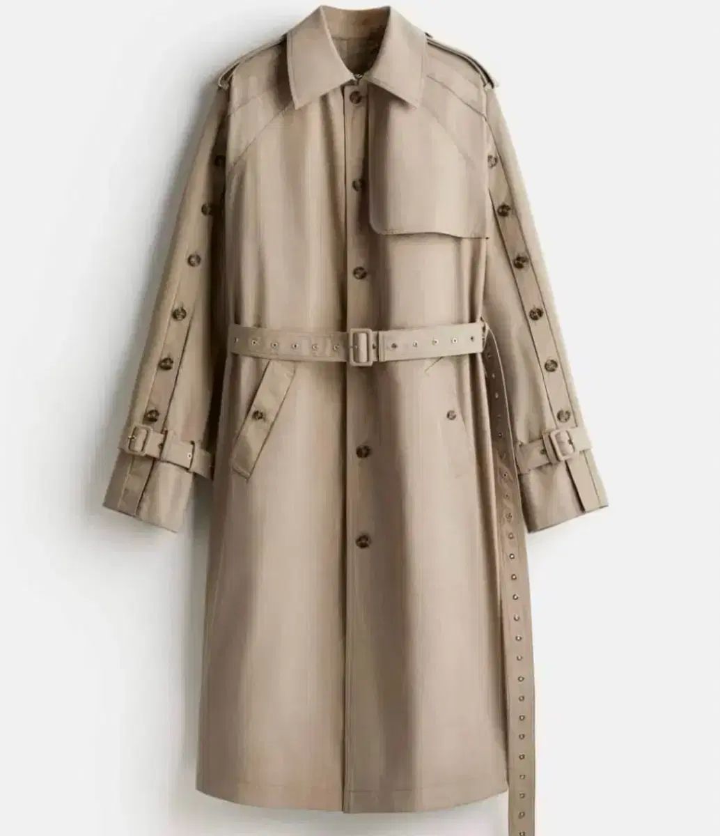 rokh  ボタンディテール レザートレンチコート Yahoo!オークション - H&M ×rokh/ボタンディテールレザー