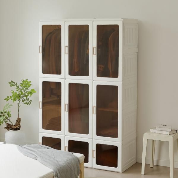 ワードローブ クローゼット 幅104x高さ136cm 折りたたみ式 衣装タンス