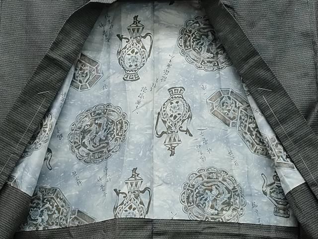 平和屋着物○男性 髭紬 アンサンブル 100亀甲 正絹 逸品 未使用  