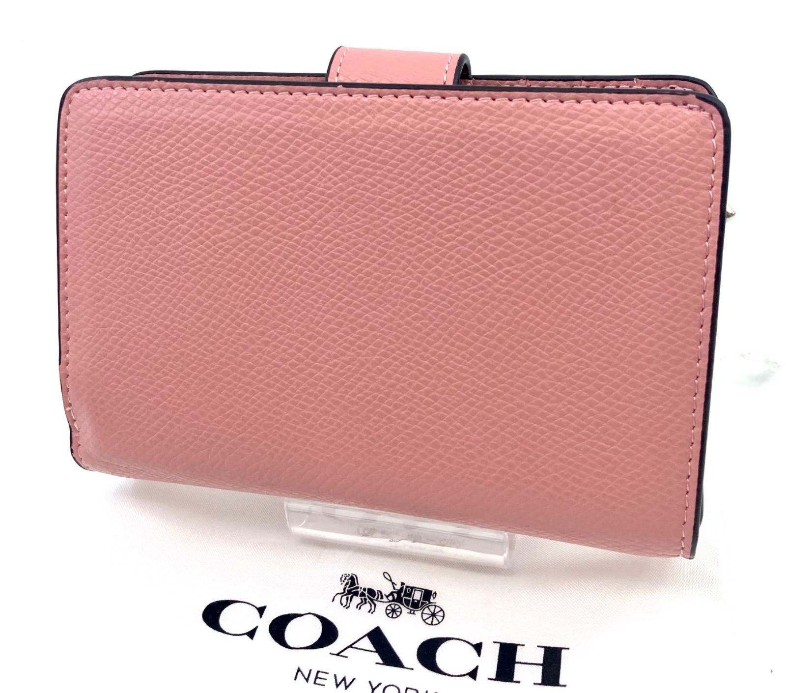 美品　COACH コーチ　二つ折り財布　コンパクトウォレット F53436 ピンク