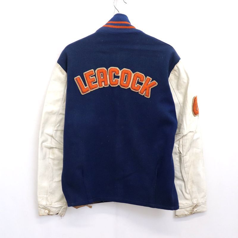 70s ウールスタジャン　ヴィンテージ　USA製 70s vintage レザー切り替え ウール スタジャン メンズ XL