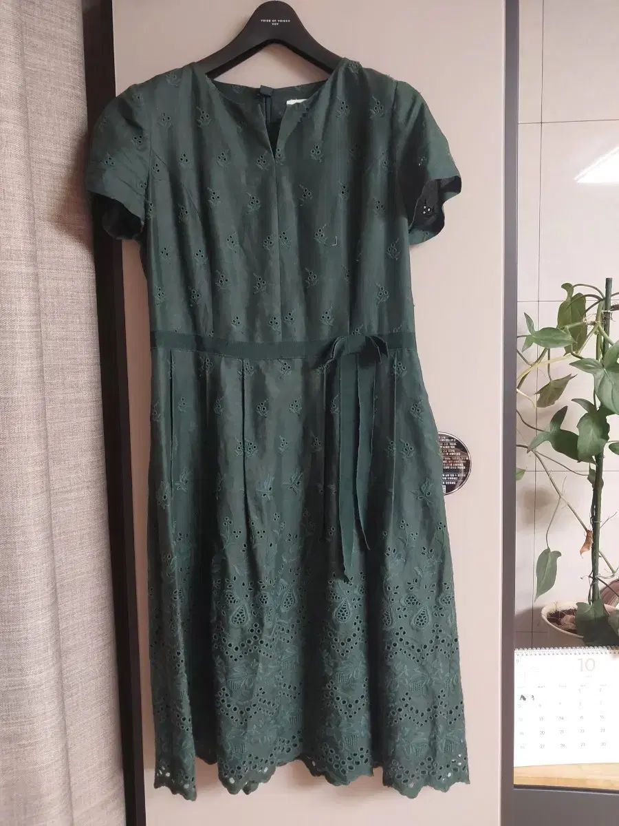 ビッコリーク 麻100％ グリーン ONE PIECE