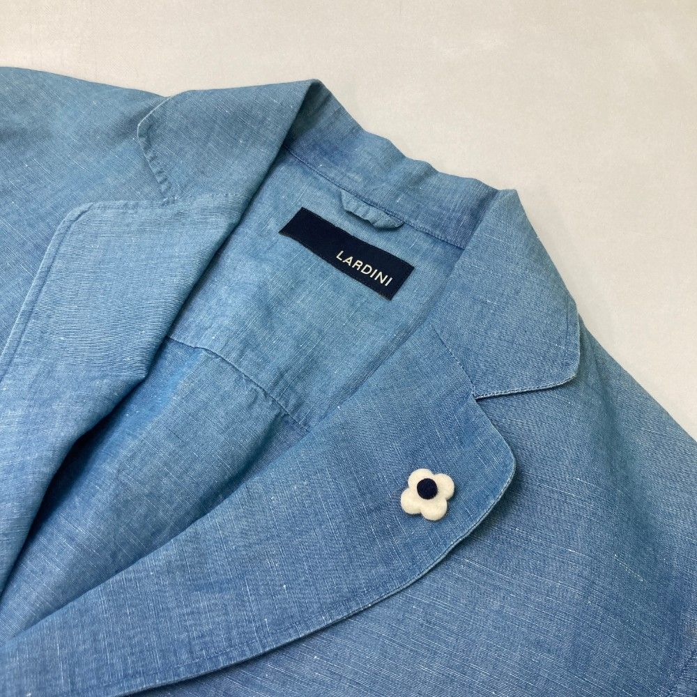 LARDINI ラルディーニ ジャケット 麻混 ブルー系 M LARDINI ラルディーニ ジャケット 麻混 ブルー系 M