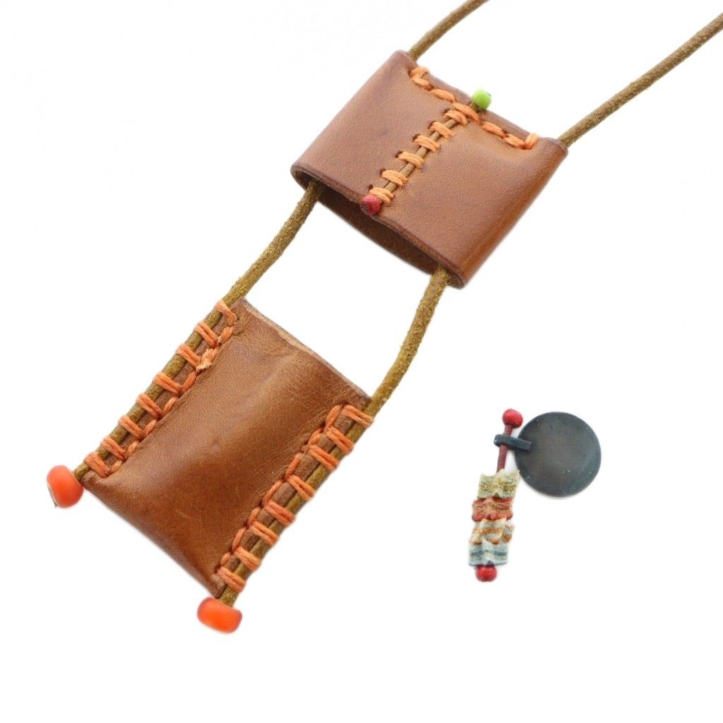 アンリークイール HENRY CUIR ネックレス レザー ステッチ ロゴ