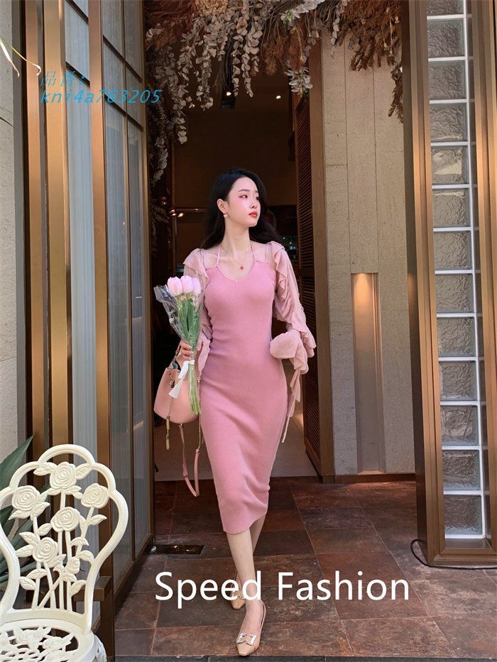 カシュクールワンピース タイトワンピース ニットワンピース キャミソールワンピース きれいめ 通勤 上品 40代 ファッション 女性 50代 30代 kni4a763205