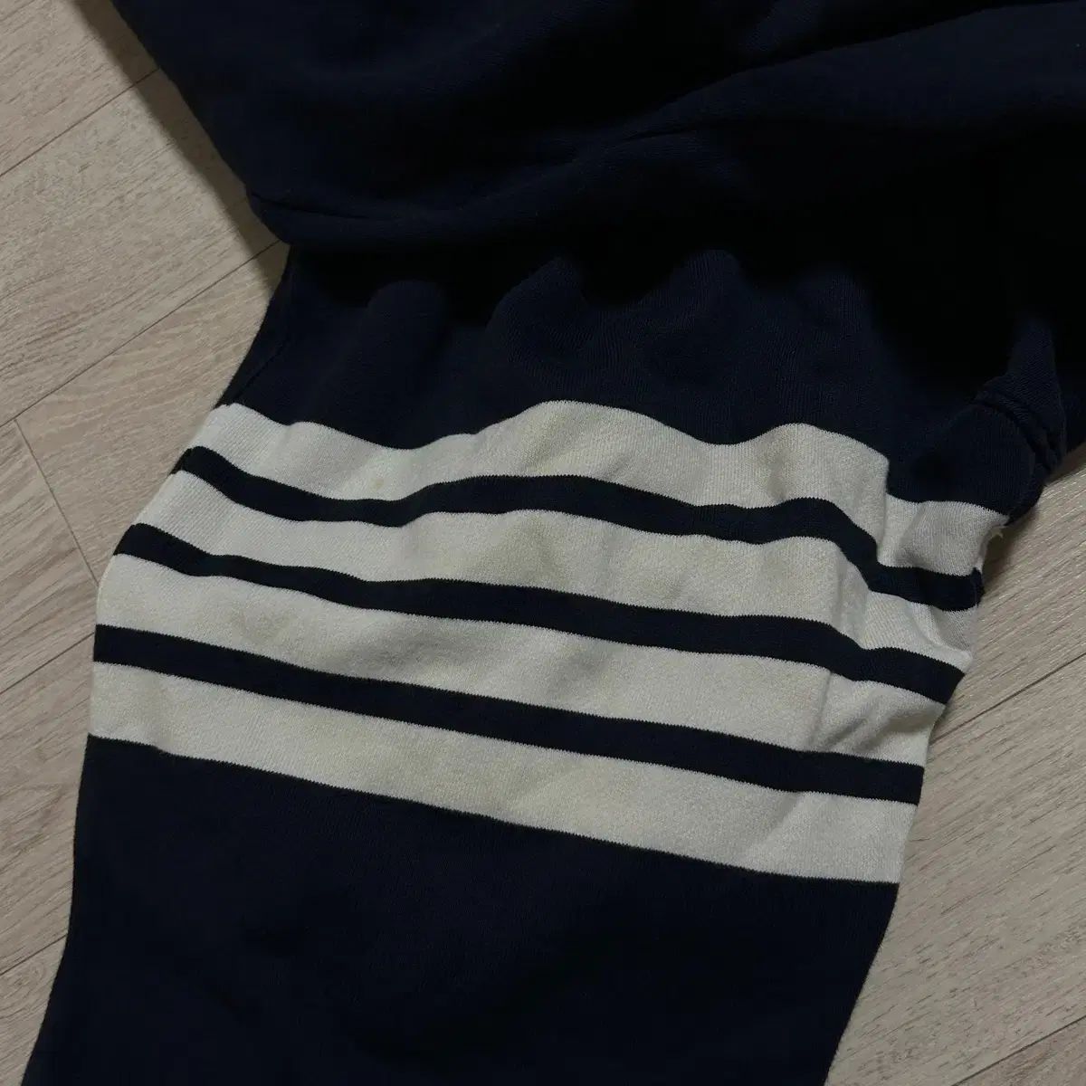 Thom Browne(トム・ブラウン) 斜線 ネイビー ジョガーパンツ ( 3