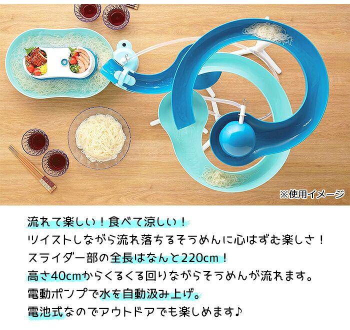 流麺ツイストスライダーそうめん流し器720(ミントブルー) - メルカリ