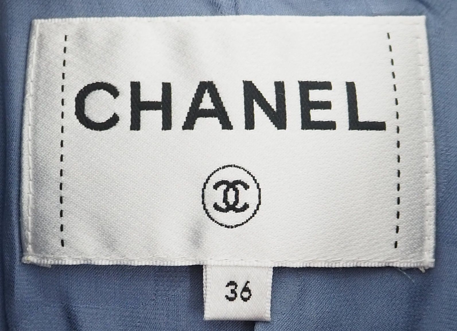 CHANEL/シャネル ジャケット ココマーク ツイード ブルー サイズ