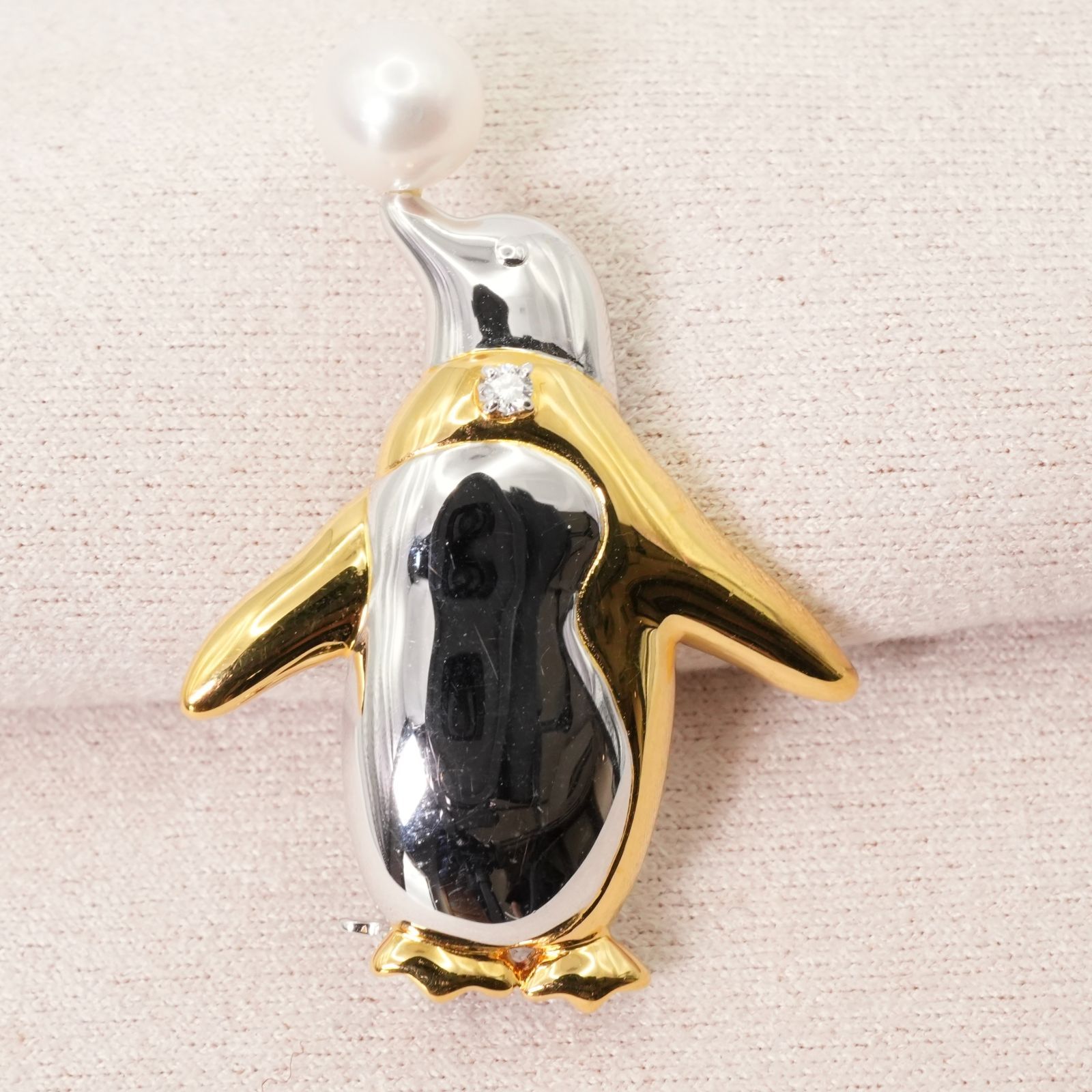 ペンギンちゃん様　MIKIMOTO ブローチ　ピエロ　パール　真珠　シルバー 美品 ミキモト ブローチ パール シルバー ペンギン/24-4738/24-4738S