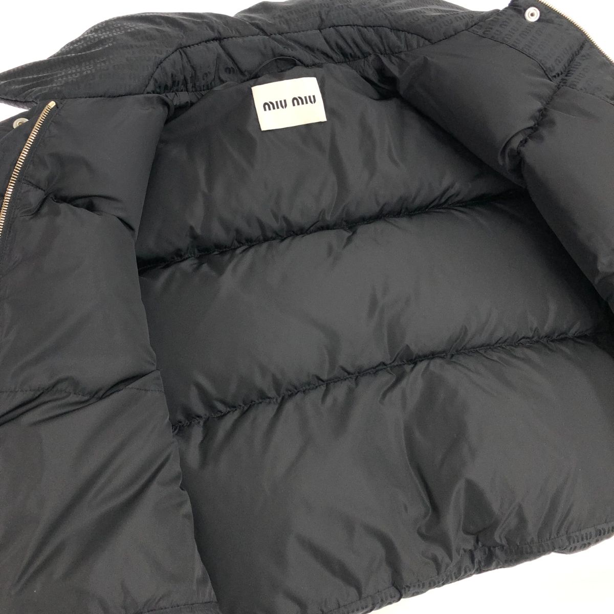 miumiu ミュウミュウ ダウンジャケット サイズ:40 ショート丈/ロゴ総柄
