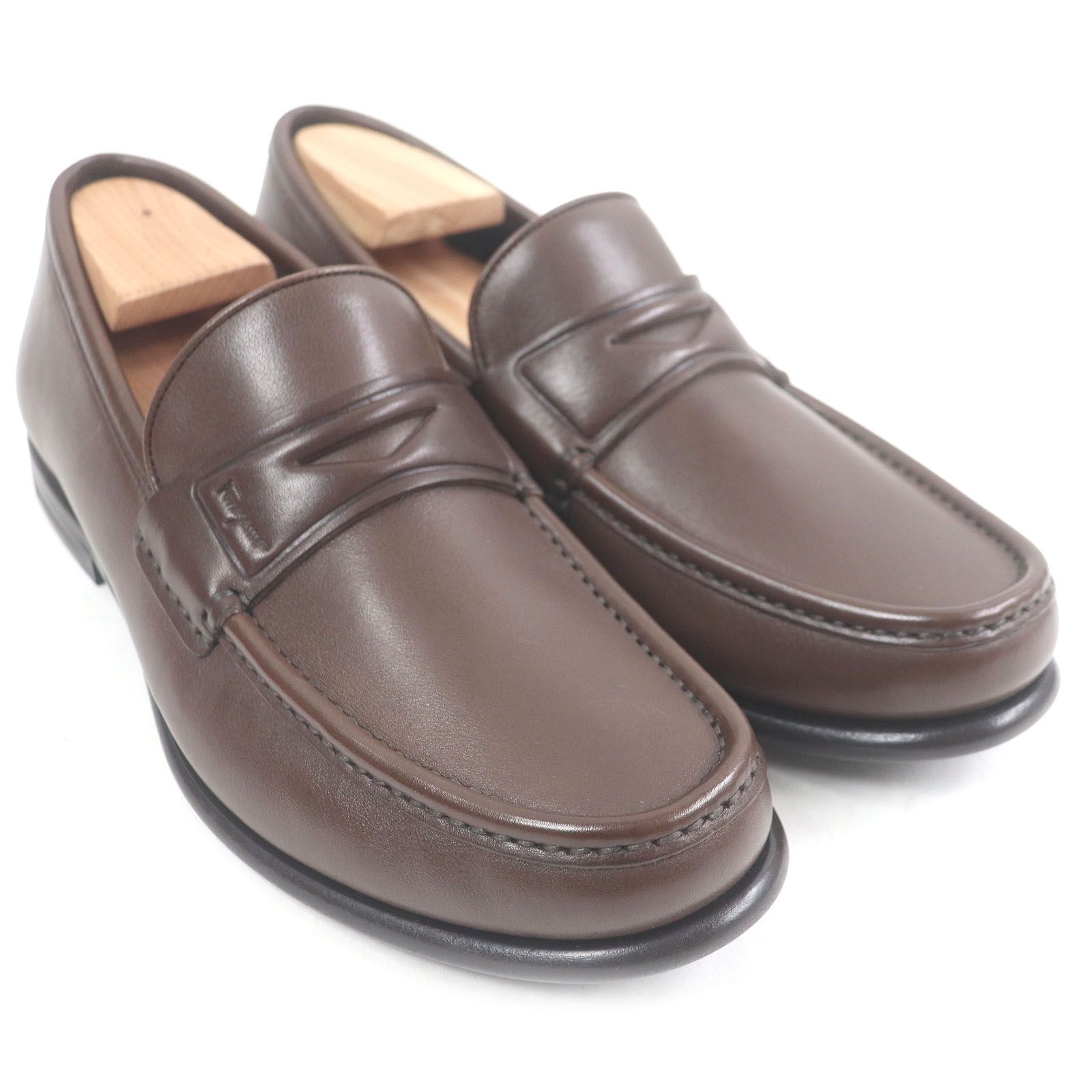 美品★サルヴァトーレフェラガモ ガンチーニ ローファー ブラウン 茶レザー 本革 FERRAGAMO - サルヴァトーレ フェラガモ ローファー ブラウン