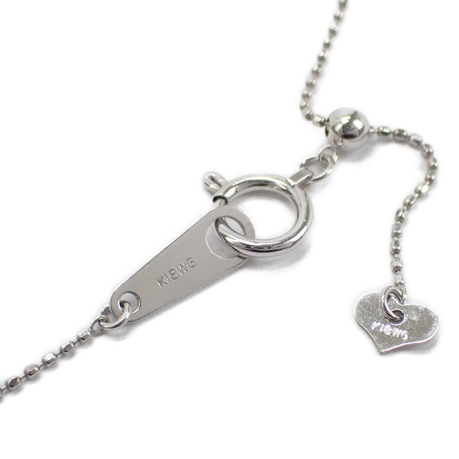 K18WG デザイン ネックレス ダイヤ 0.31/0.25CT - メルカリ