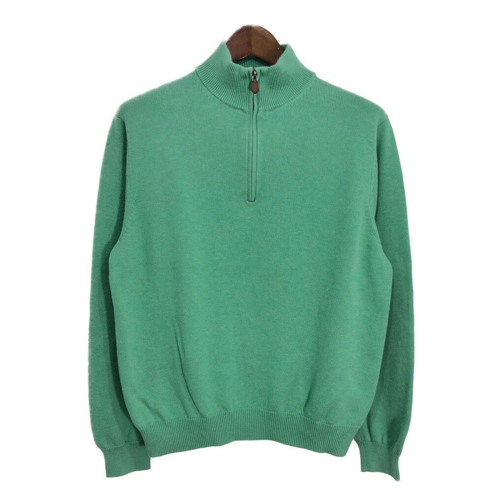 Brooks Brothers ブルックスブラザーズ ハーフジップ コットン ニット セーター グリーン(メンズ L) 古着 T5316