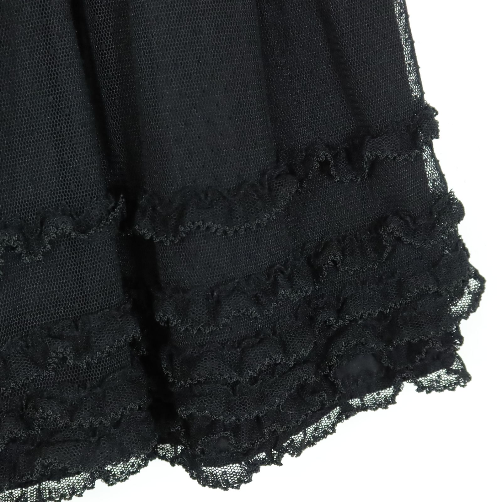 美品　ピンクハウス　ドット柄フリルスカート 黒 美品 ピンクハウス ドット柄フリルスカート 黒