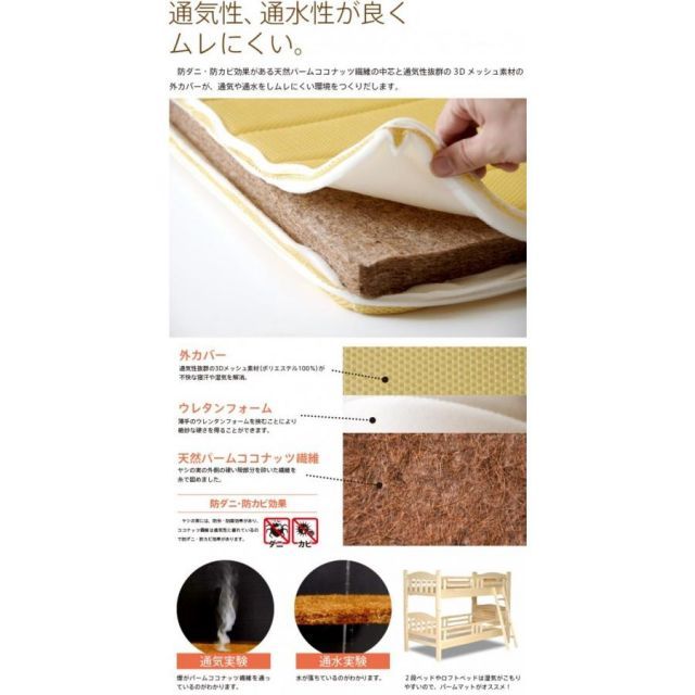 マットレス 二つ折り キング シングル×2枚 パームマットレス PM-S×2