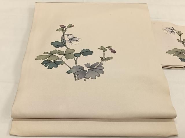 名古屋帯 正絹 手書き本加賀友禅 作家物 名古屋帯 正絹 手書き本加賀友禅 作家物