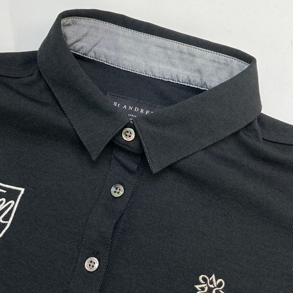 サイズ：S ST ANDREWS セントアンドリュース 長袖ポロシャツ ブラック