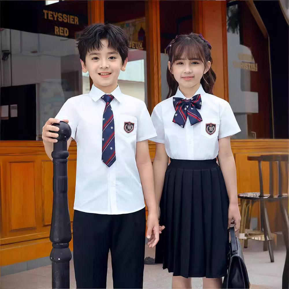 子供スーツ 女の子 男の子 キッズスーツ 半袖 フォーマル 学生服 トップス シャツ スカート パンツ ネクタイ 蝶結び 小学生 女子 男子 入学式 入園式 卒業式 卒園式 制服 発表会 学生服 卒業