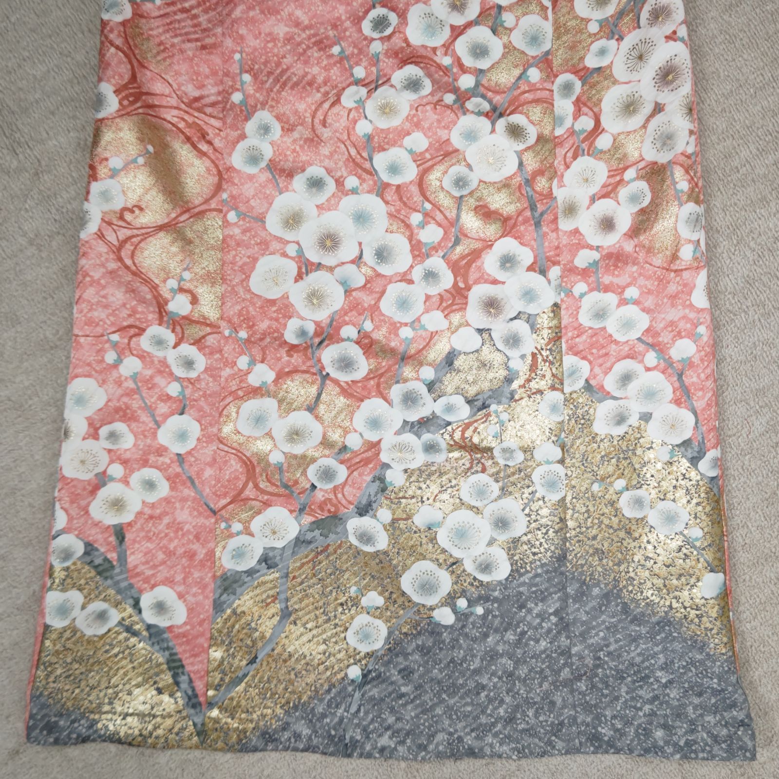 zunezune 振袖ドレス ハイウエスト 着物リメイクワンピース ピンク zunezune 振袖ドレス ノースリーブ 着物リメイクワンピース