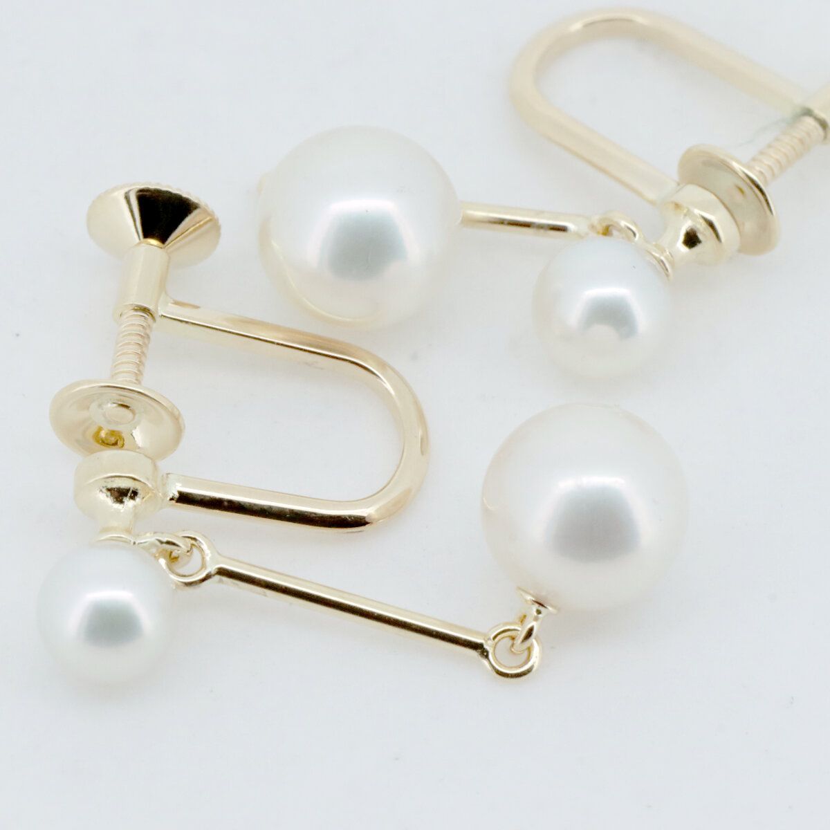 ミキモト パール イヤリング 7.4ミリ 5.0ミリ 真珠 K18YG(18金  