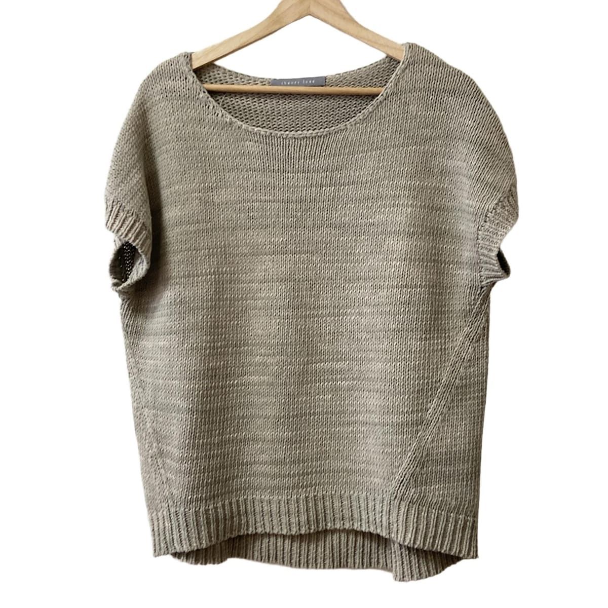theory luxe セオリーリュクス 半袖セーター サイズ38 M レディース - グレーベージュ クルーネック
