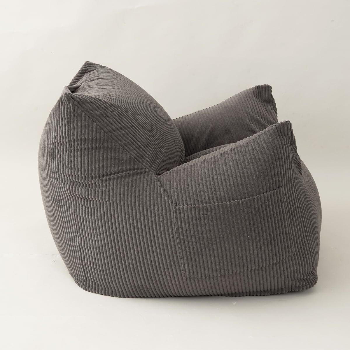 ラウンジャービーズソファ コーデュロイ生地 ビーズクッション グレー フレックス販売 LNG-90D