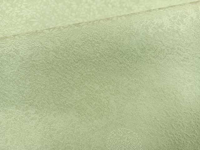 平和屋着物▽上質な色無地 単衣 芝草地紋 鴇浅葱色 正絹