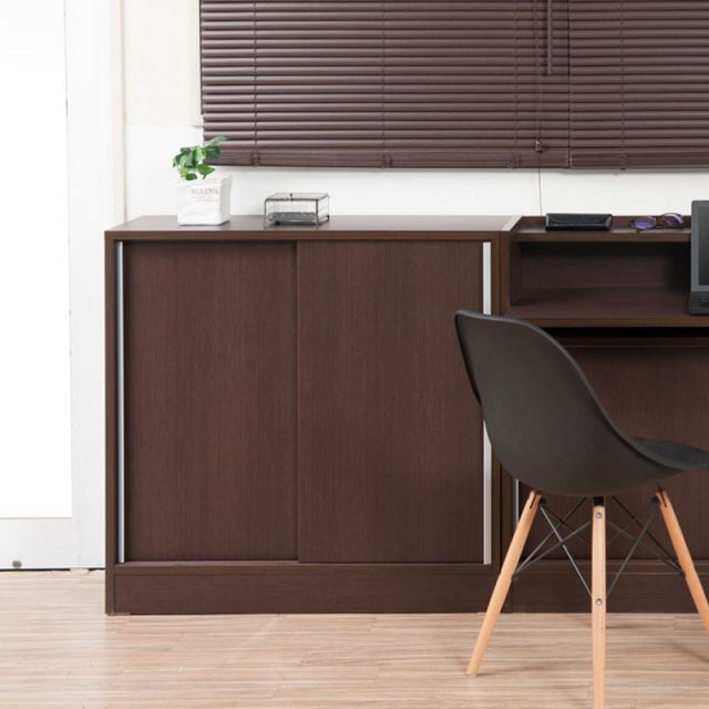 JUCEE シリーズ カウンター下収納90引戸 ダークブラウン