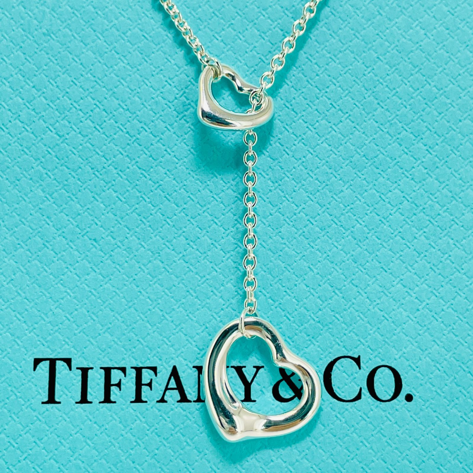 ティファニー シルバー925 ダブルオープンハート ラリアット Tiffany&Co. ネックレス /24-908S