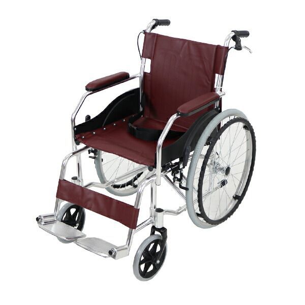 半額直販車椅子 アルミ合金製 茶 約11kg TAISコード取得済 軽量 折り畳み 自走介助兼用 介助ブレーキ付き 携帯バッグ付き ノーパンクタイヤ 自走用