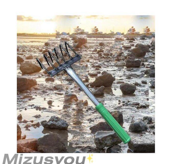 ガーデンハンドレーキ 人間工学に基づいた軽量ステンレス鋼の葉用小型熊手