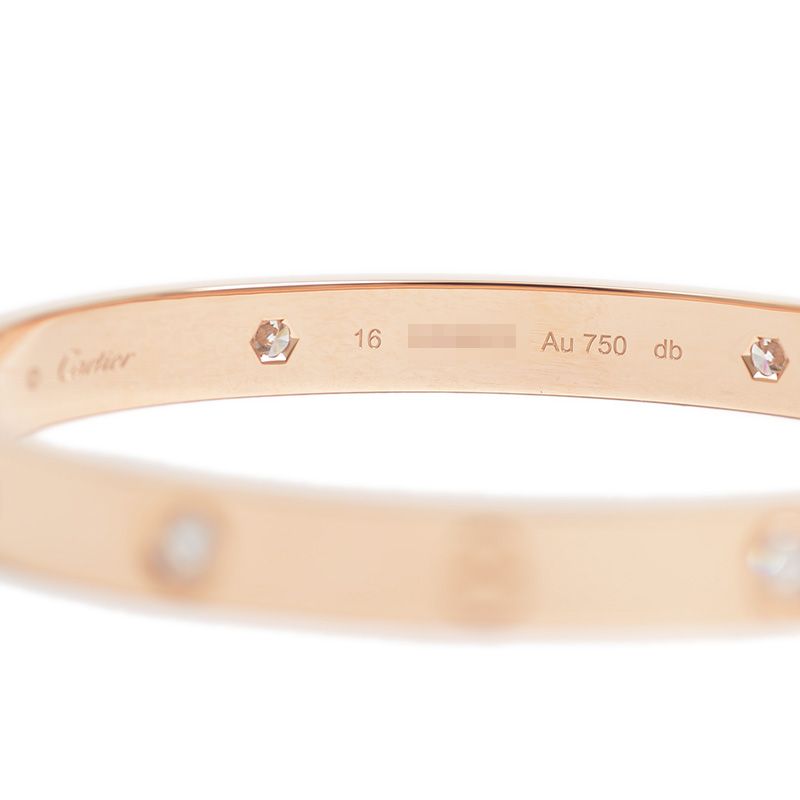 カルティエ ラブブレス ハーフダイヤ 4Pダイヤ K18PG #16 B6082 - メルカリ 