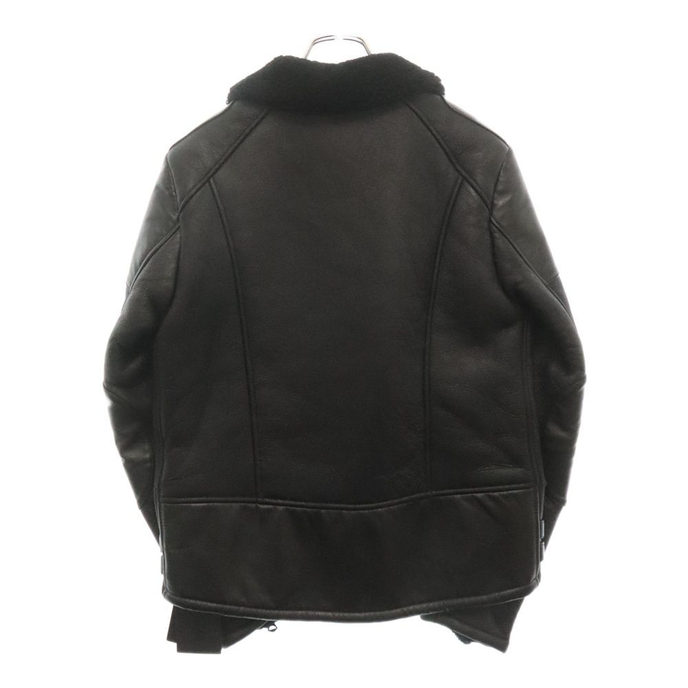 【中古】ネイバーフッド NEIGHBORHOOD 美品 17AW THUNDERBOLT フライトジャケット ムートン レザー M 黒 ブラック NEIGHBORHOOD (ネイバーフッド) 17AW THUNDERBOLT-M/M-JKT 172SZNH