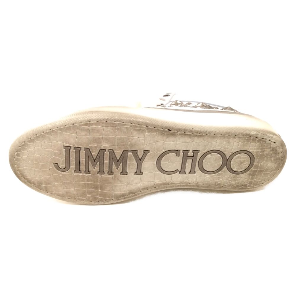 JIMMY CHOO (ジミーチュウ) BELGRAVI ベルグラビア レザー エナメル 切替 スター スタッズ ミッドカットスニーカー 39  132BE5NAS13239 ホワイト - メルカリ