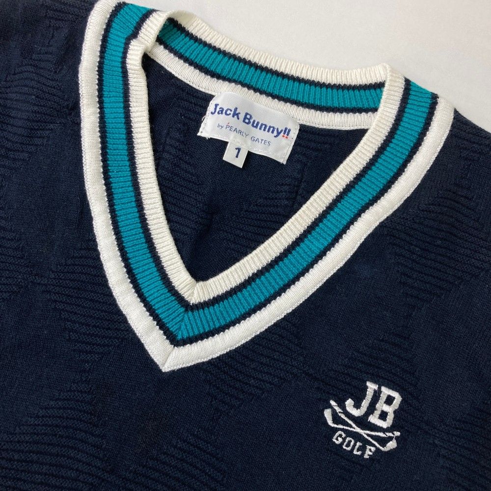 サイズ：1 JACK BUNNY ジャックバニー ニット ベスト ネイビー系