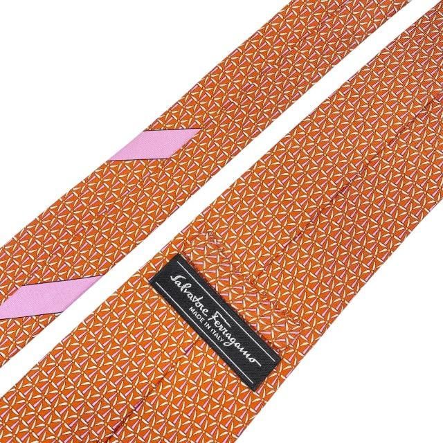 未使用タグ付　箱付　サルバトーレフェラガモ　ネクタイ　オレンジ Salvatore Ferragamo サルヴァトーレ フェラガモ ネクタイ