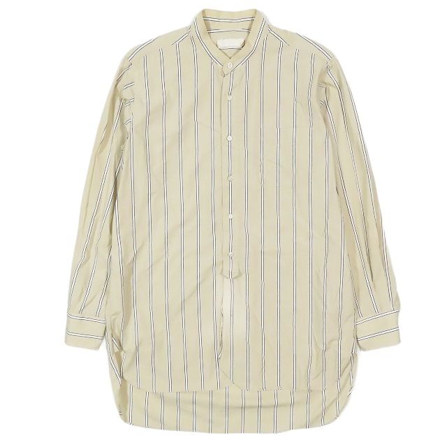20aw cantate カンタータ ストライプ柄 バンドカラー ロング丈 シャツ 