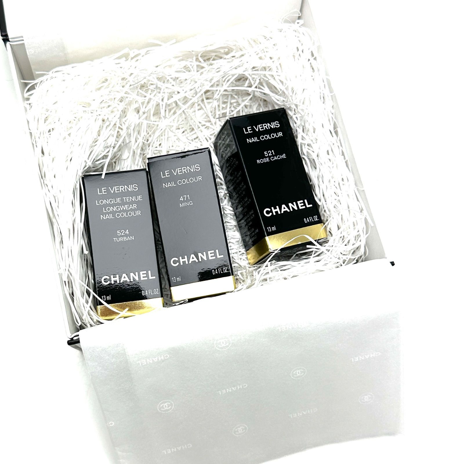 楠本質店|元住吉 ♥品 シャネル|CHANEL 3点セット まとめ売り ネイル エネメル ヴェルニ ロング トゥニュ 524 テュルバン ヴェルニ 521 ローズ カシェ ヴェルニ 471 ミン 13ml