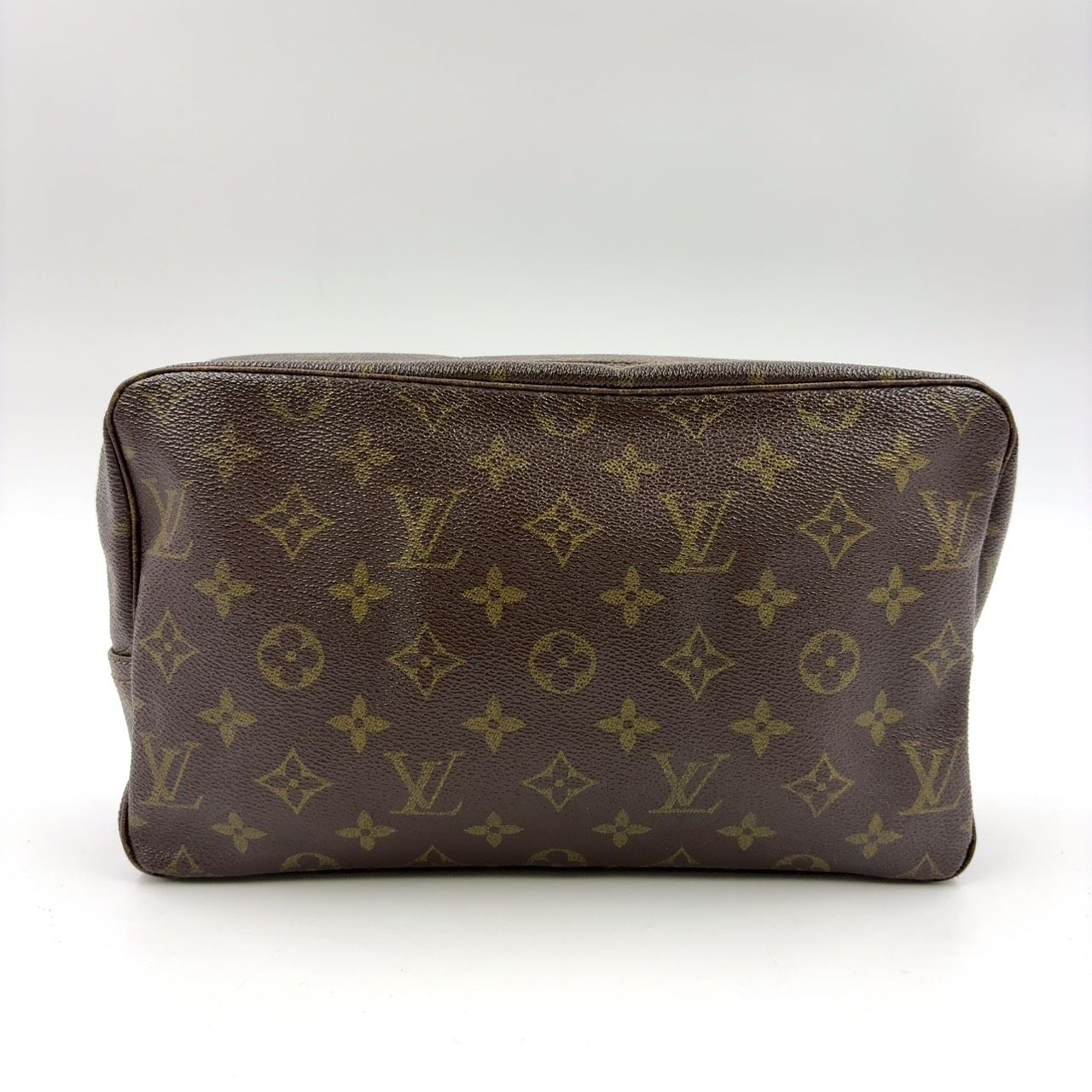 LOUIS VUITTON トゥルース トワレット28 モノグラム シリアル番号不明 PVC ブラウン コスメポーチ ゴールド M47522